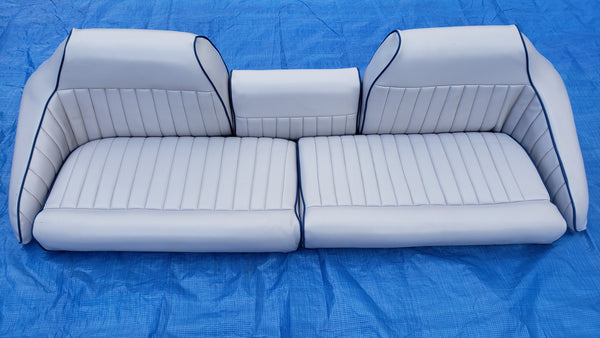 *201 Stratos Pro Boat Bench Seats Complete Set Custom Gray Blue Trim Cushion Ranger Trident Javelin BassCat Bumblebee