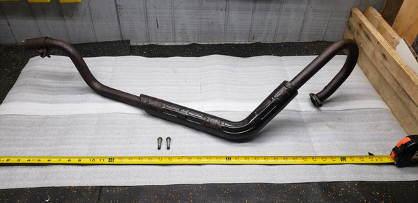 *2002-03 ATV Kawasaki Prairie 650 K-EBC 18088-1140 Muffler Exhaust Header Pipe 4X4 Four-Wheeler 4 Wheeler OEM w/ shield guard cover